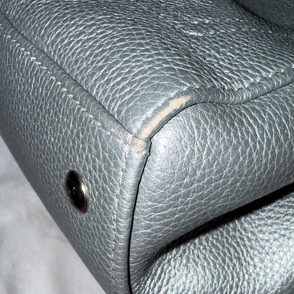 Coach Pebbled Leather Shoulder Tote in Charcoal - Picture 3 of 13